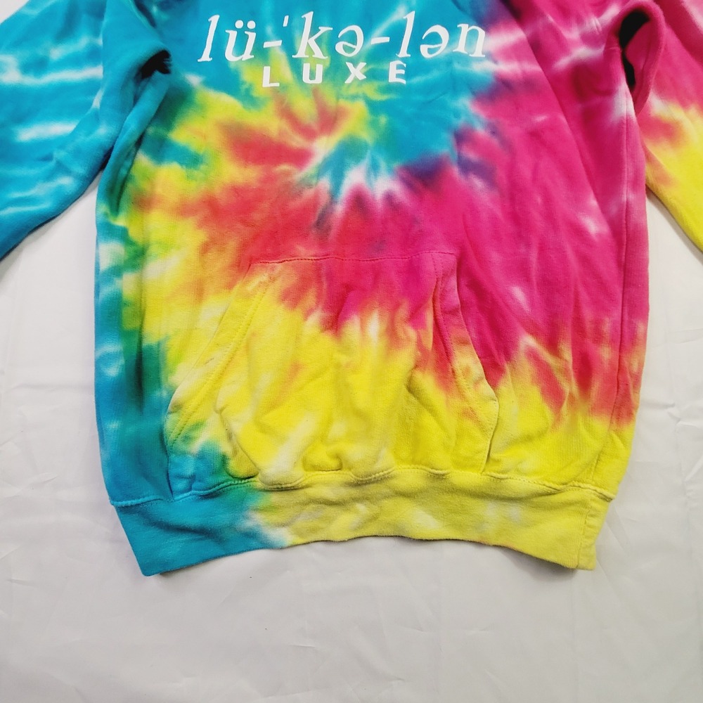Lu-ke-len Luxe Kids Tie Dye Pullover Hoodie Large 14-16 Multi-Color K76 - Picture 6 of 14